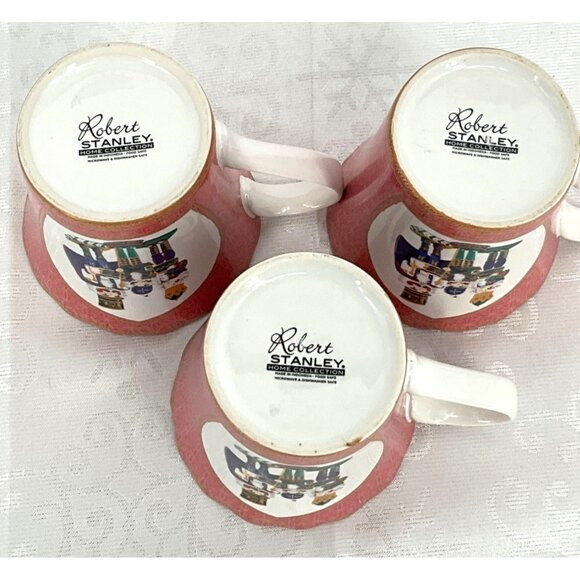 Robert Stanley Nutcracker Design‎ Pink Ceramic Mugs 3.75" Tall set/3 - Picture 4 of 6